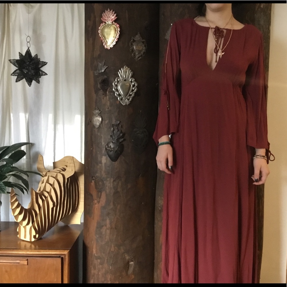 Free People Endless Summer rust maxi boho dress